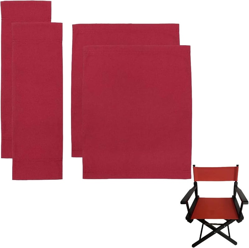 TBACW 2 Set (4pcs) 18''L X 15''W Directors Chair Canvas Replacement Covers Kit for Directors Chairs,Movie Chair Replacement Canvas Seat and Back Oxford Cloth Cover (Red) - Image 1